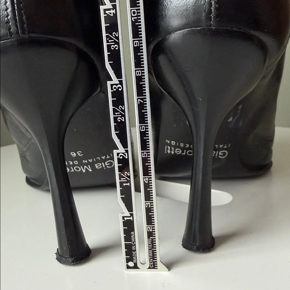 Gia Moretti leather pointed toe stiletto heel grommeted lace-up Boots Italian - Picture 12 of 17